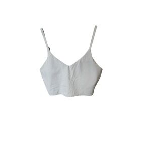 Athleta‎ White Sports Bra Crop Top Adjustable Straps Medium